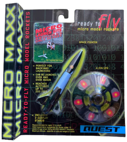 Quest Micro Maxx™ UFO Flying Saucer & Space Fighter Dual Rocket Pack